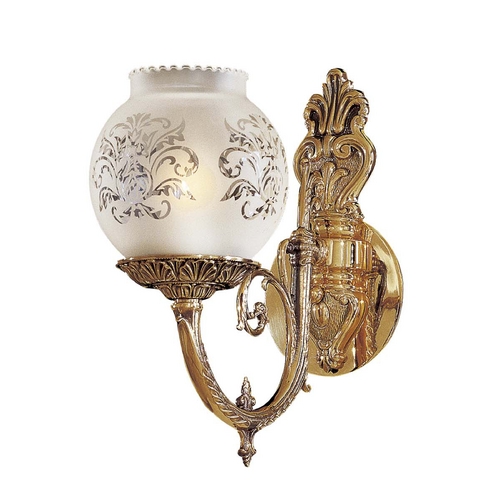 Metropolitan Lighting Sconce Wall Light with White Glass in Antique Classic Brass by Metropolitan Lighting N801901