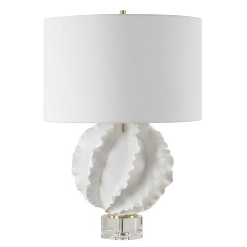 Uttermost Lighting The Uttermost Company Saylor Satin White Table Lamp with Drum Shade 30292