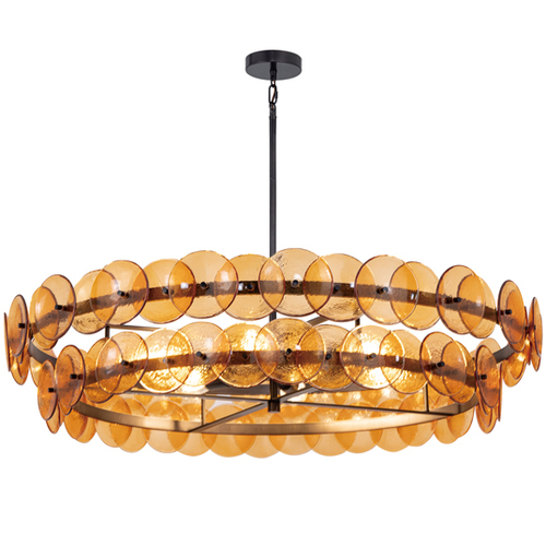 Maxim Lighting Loren 42-Inch Chandelier in Gunmetal with Amber by Maxim Lighting 21824AMGM
