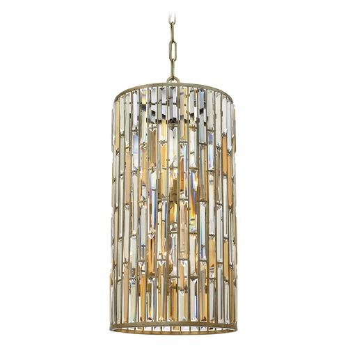 Fredrick Ramond Gemma 33.50-Inch High Large Drum Pendant in Silver Leaf by Fredrick Ramond FR33736SLF