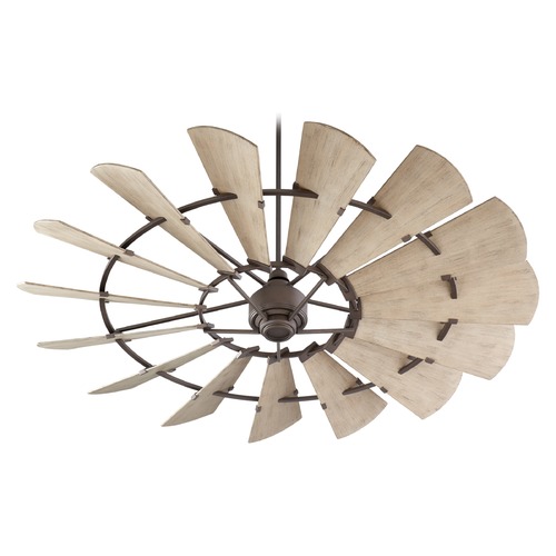Quorum Lighting 72-Inch Windmill Oiled Bronze with Weathered Oak Blades by Quorum Lighting 197215-86