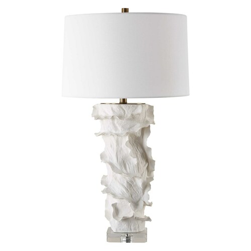 Uttermost Lighting The Uttermost Company Wisp Satin White Table Lamp with Empire Shade 30295-1