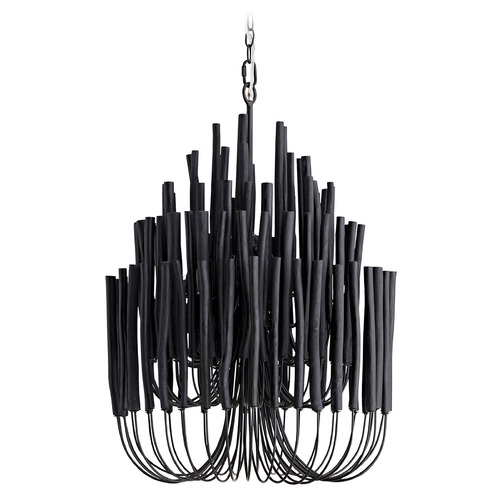 Arteriors Home Lighting Tilda Small Chandelier in Black Stained Wood & Black by Arteriors Home 89483