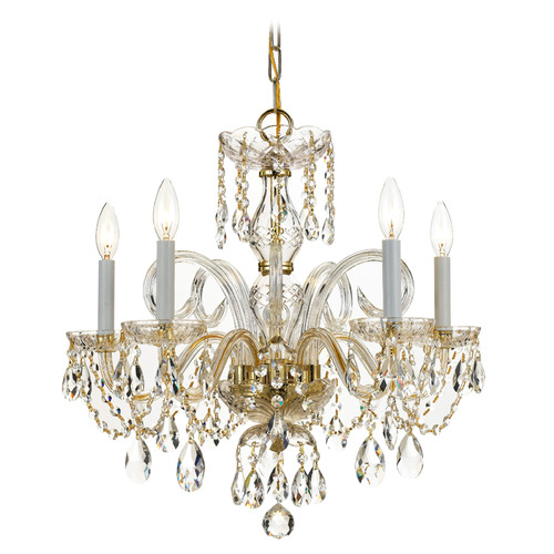Crystorama Lighting Crystorama Lighting Traditional Crystal Polished Brass Crystal Chandelier 1005-PB-CL-S