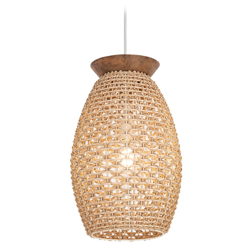 Maxim Lighting Maxim Lighting Cotswold Rich Walnut Pendant Light with Oblong Shade 14922NA