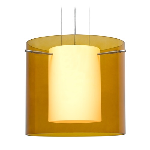 Besa Lighting Besa Lighting Pahu Satin Nickel LED Pendant Light 1KG-G18407-LED-SN