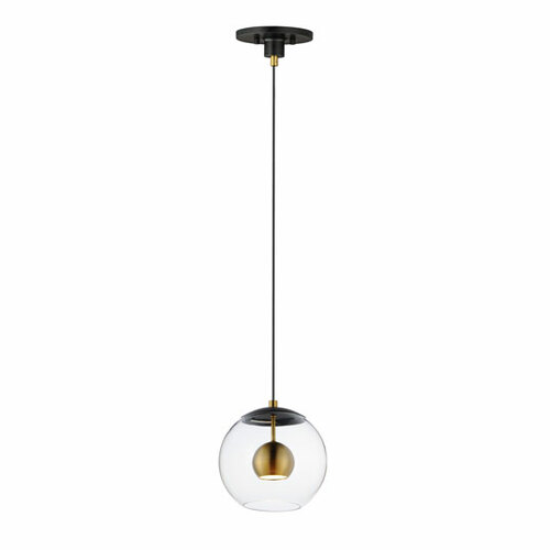 ET2 Lighting Nucleus 9-Inch LED Mini Pendant in Black & Brass by ET2 Lighting E25153-BKNAB