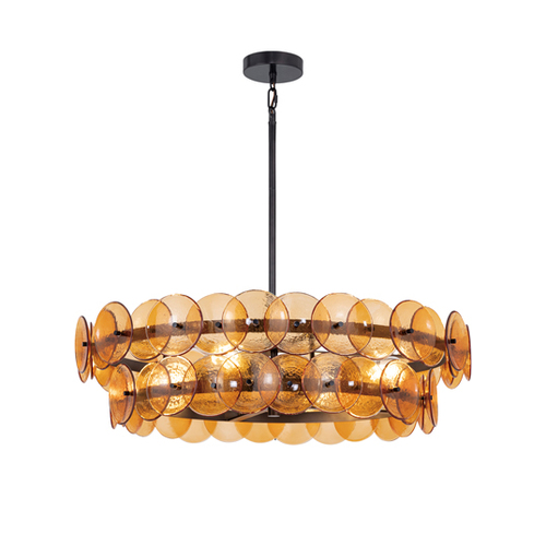 Maxim Lighting Loren 30-Inch Chandelier in Gunmetal with Amber by Maxim Lighting 21823AMGM