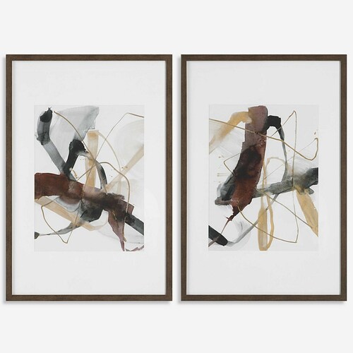 Uttermost Lighting Burgundy Interjection Frame Prints Set of 2 by Uttermost Lighting 41440