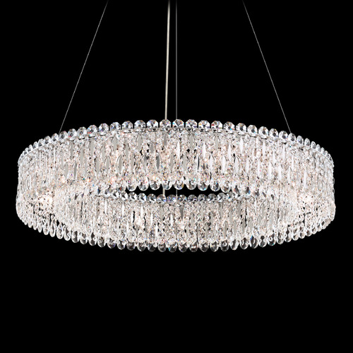 Schonbek Lighting Schonbek Worldwide Lighting Sarella Polished Stainless Steel Pendant Light with Drum Shade RS8349N-401R