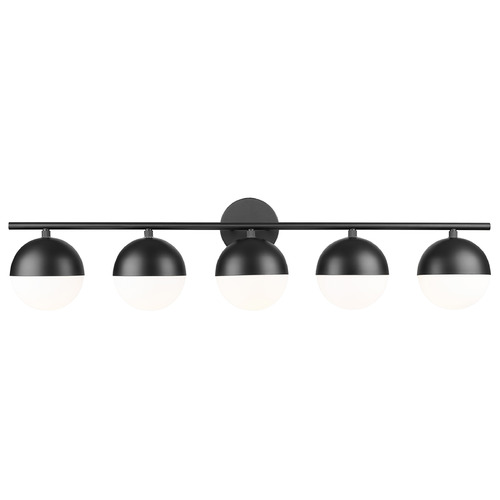 Z-Lite Z-Lite Realm Sphere Matte Black Bathroom Light 7517-5V-MB
