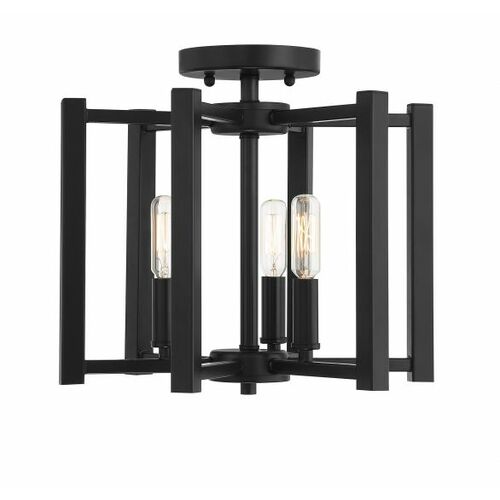 Savoy House Benson 3-Light Semi-Flush Mount in Matte Black by Savoy House 6-7702-3-89