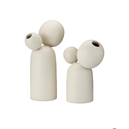 Currey and Company Lighting Ensemble Object Set of 2 in Ivory by Currey & Company 1200-0970
