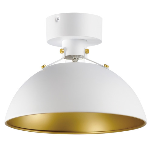 Maxim Lighting Maxim Lighting Dawn White & Satin Brass Semi-Flushmount Light 12040WTSBR