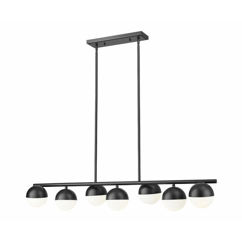 Z-Lite Realm Sphere 54-Inch Linear Chandelier in Matte Black by Z-Lite 7517-7L-MB