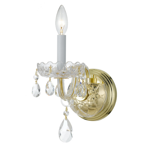 Crystorama Lighting Crystorama Lighting Traditional Crystal Polished Brass Sconce 1031-PB-CL-SAQ
