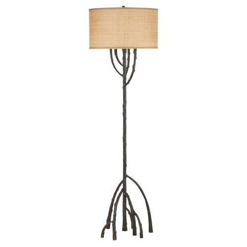 Currey and Company Lighting Currey and Company Mangrove Bronze Floor Lamp with Drum Shade 8000-0142