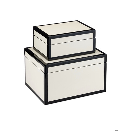 Currey and Company Lighting Ivory Lacquer Box Set of 2 by Currey & Company 1200-0972
