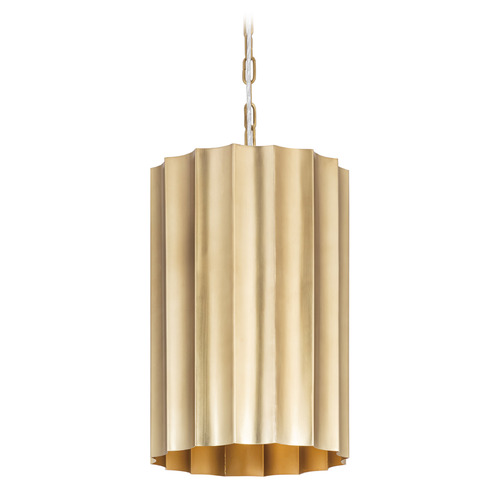 Maxim Lighting Maxim Lighting Allegra Weathered Brass Pendant Light with Scalloped Shade 39132WBR