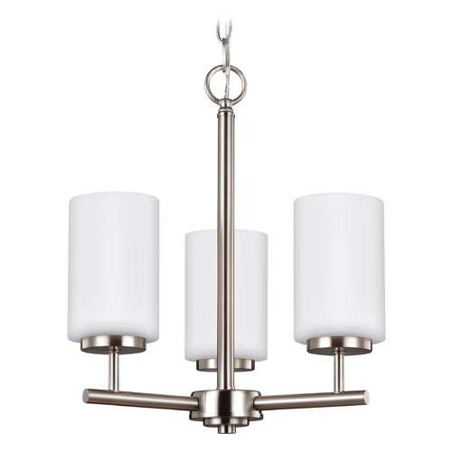Generation Lighting Oslo Brushed Nickel Modern 3-Light Chandelier by Generation Lighting 31160-962