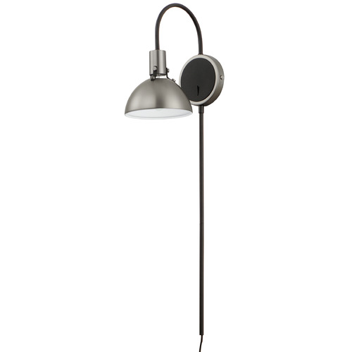Maxim Lighting Maxim Lighting Dawn Satin Nickel & Black Plug and Cord Wall Lamp 12041SN