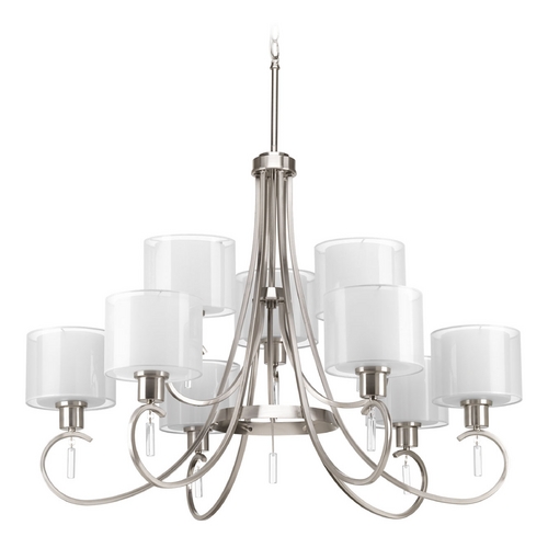 Progress Lighting Invite Chandelier in Brushed Nickel by Progress Lighting P4697-09