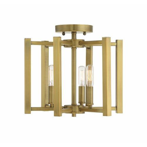 Savoy House Benson 3-Light Semi-Flush Mount in Satin Nickel by Savoy House 6-7702-3-SN