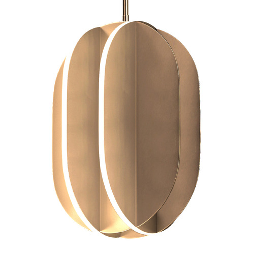 ET2 Lighting Interval LED Medium Ellipse Pendant in Satin Brass by ET2 Lighting E21486-SBR