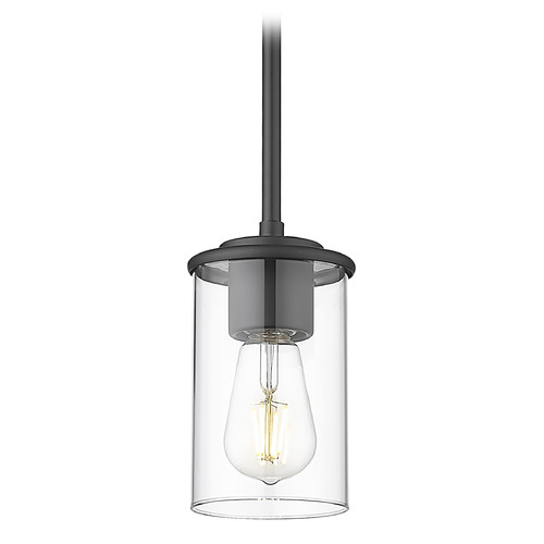 Z-Lite Z-Lite Thayer Matte Black Mini-Pendant Light with Cylindrical Shade 742MP-MB