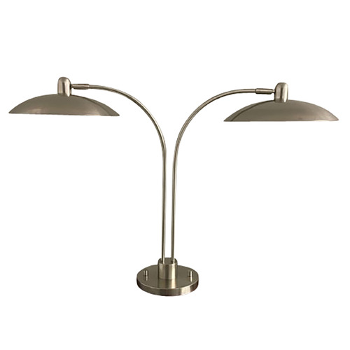 House of Troy Lighting House Of Troy Ridgeline Satin Nickel LED Table Lamp with Bowl / Dome Shade RL252-SN