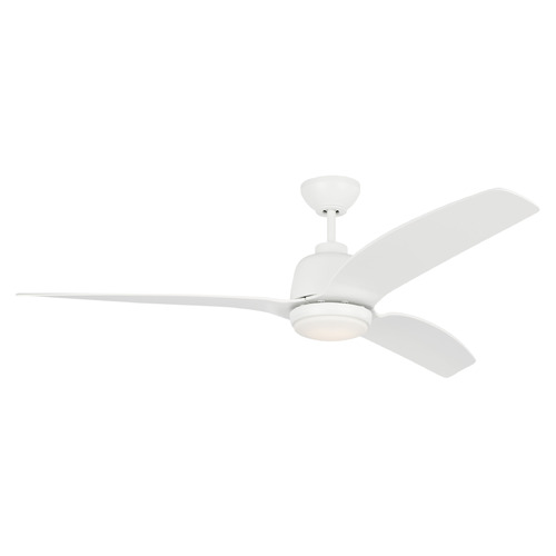 Visual Comfort Fan Collection Visual Comfort Fan Collection Avila Coastal 60 LED Matte White LED Ceiling Fan with Light 3AVLCR60RZWD