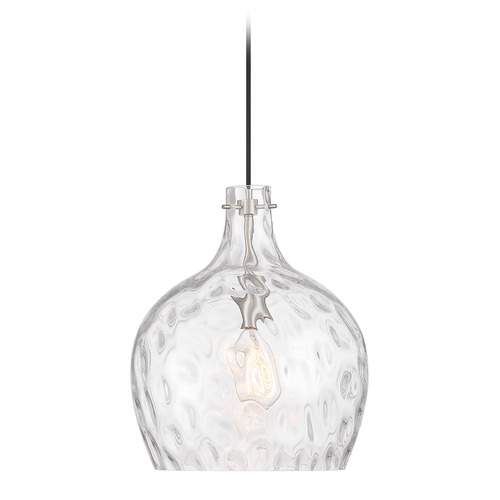 Meridian Meridian Brushed Nickel Pendant Light with Bowl / Dome Shade M7053BN