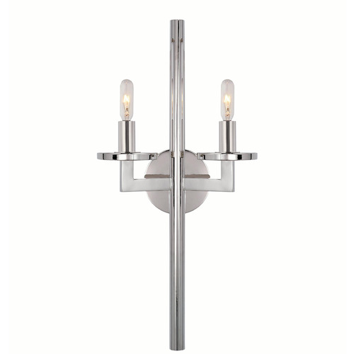 Visual Comfort Signature Collection Kelly Wearstler Liaison Double Sconce in Nickel by VC Signature KW2201PN