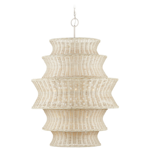 Currey and Company Lighting Currey and Company Phebe Bleached Natural / Vanilla Pendant Light 9000-1083