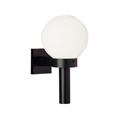 Progress Lighting White Acrylic Globe Outdoor Wall Light in Black by Progress Lighting P5626-60
