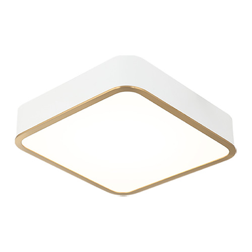 Matteo Lighting Ainslay White & Aged Gold Brass LED Flush Mount by Matteo Lighting M10542WHAG