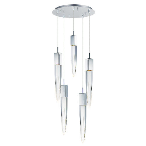 ET2 Lighting Quartz 5-Light LED Pendant in Polished Chrome by ET2 Lighting E31244-20PC