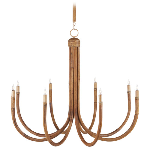Currey and Company Lighting Currey and Company Samsara Natural / Saddle Tan Chandelier 9000-1085