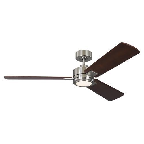 Visual Comfort Fan Collection Visual Comfort Fan Collection Harris Smart 56 LED Brushed Steel LED Ceiling Fan with Light 3HASM56BSD