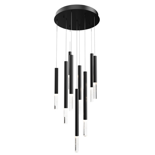 ET2 Lighting Diaphane 9-Light LED Pendant in Black with Crystal by ET2 Lighting E11029-95BK
