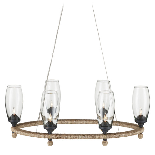 Currey and Company Lighting Currey and Company Clarence Mallari Hightider Natural / French Black Chandelier 9000-1086