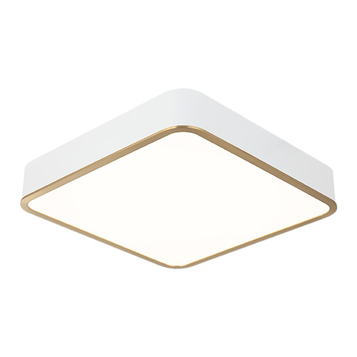 Matteo Lighting Ainslay White & Aged Gold Brass LED Flush Mount by Matteo Lighting M10545WHAG