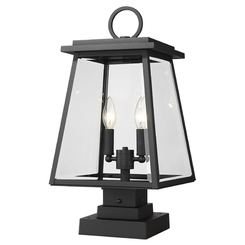 Z-Lite Broughton Black Post Light by Z-Lite 521PHMS-SQPM-BK
