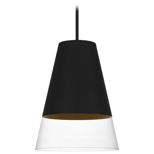 Quoizel Lighting Quoizel Lighting Peregrine Brushed Black Pendant Light with Conical Shade PRG1514BBK