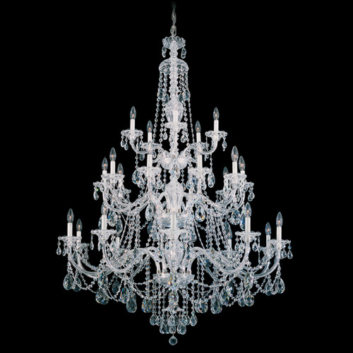 Schonbek Lighting Schonbek Worldwide Lighting Sterling Polished Silver Crystal Chandelier 3610-40R