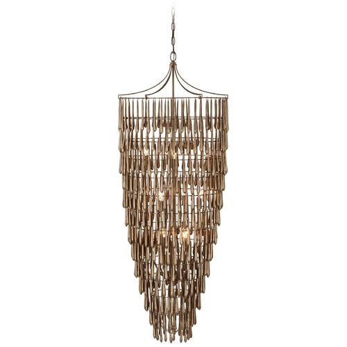Visual Comfort Signature Collection Julie Neill Vacarro Tall Chandelier in Bronze Leaf by Visual Comfort Signature JN5135ABL