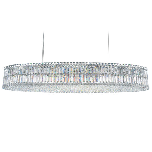 Schonbek Lighting Schonbek Worldwide Lighting Plaza Polished Stainless Steel Island Light with Oval Shade 6680R