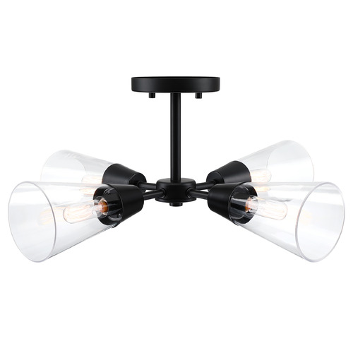 Designers Fountain Lighting Designers Fountain Norro Matte Black Semi-Flushmount Light D290C-SF-MB
