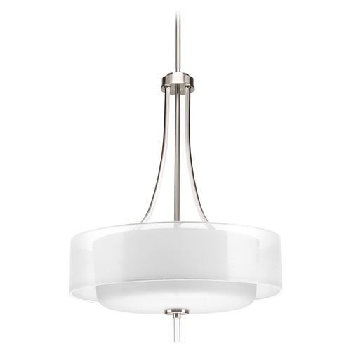 Progress Lighting Drum Pendant in Brushed Nickel by Progress Lighting P5047-09