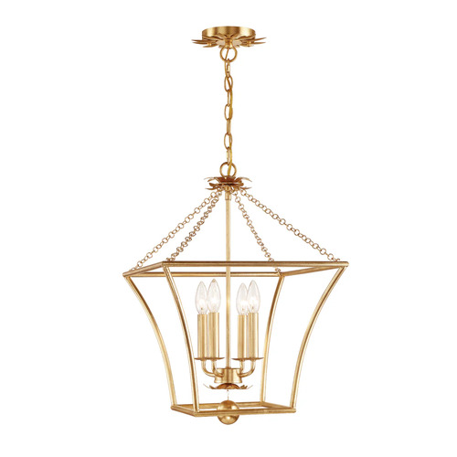 Crystorama Lighting Broche 4-Light Chandelier in Antique Gold by Crystorama Lighting 516-GA